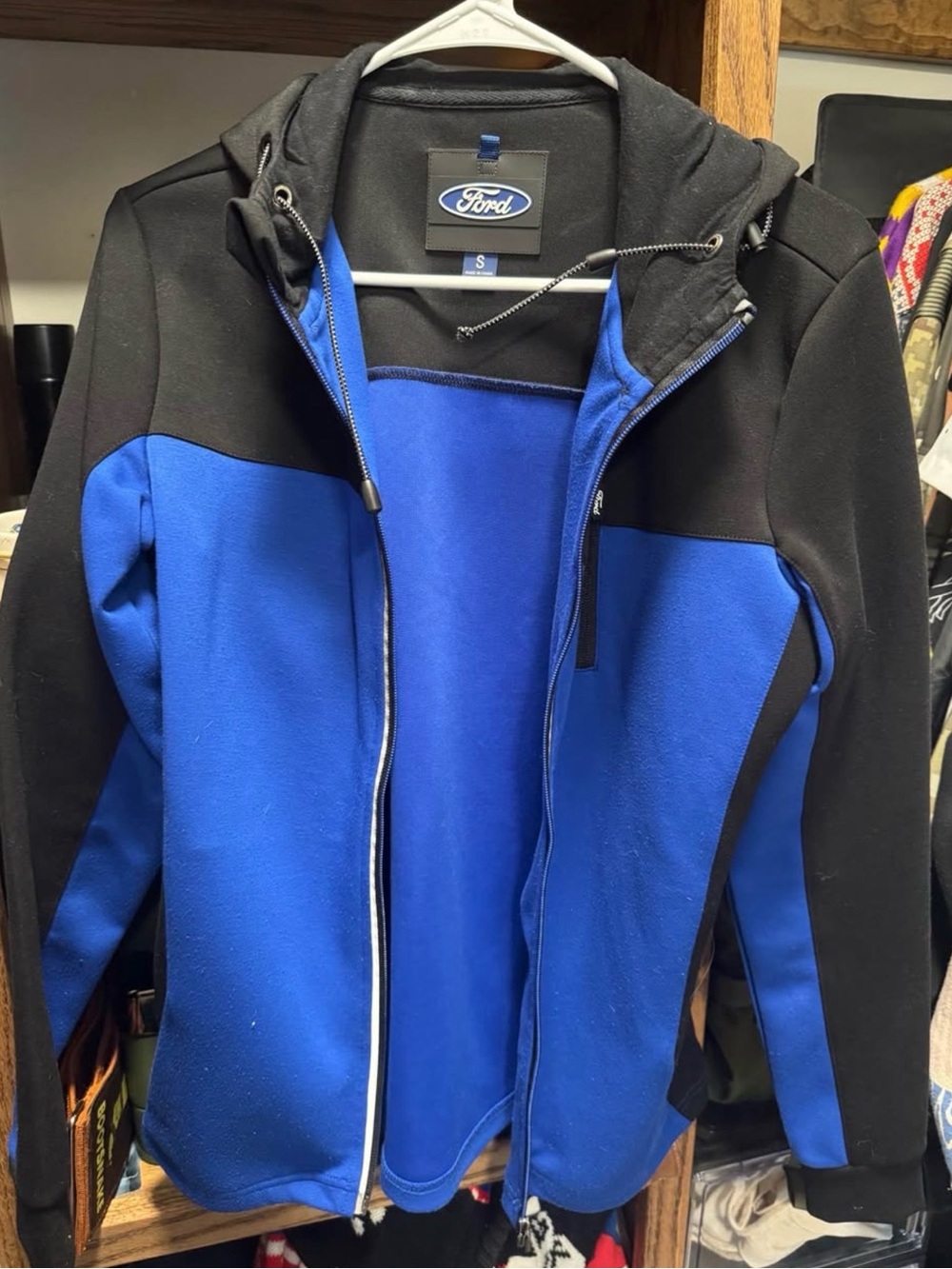 Women’s Ford Blue & Black Hooded Zip Jacket